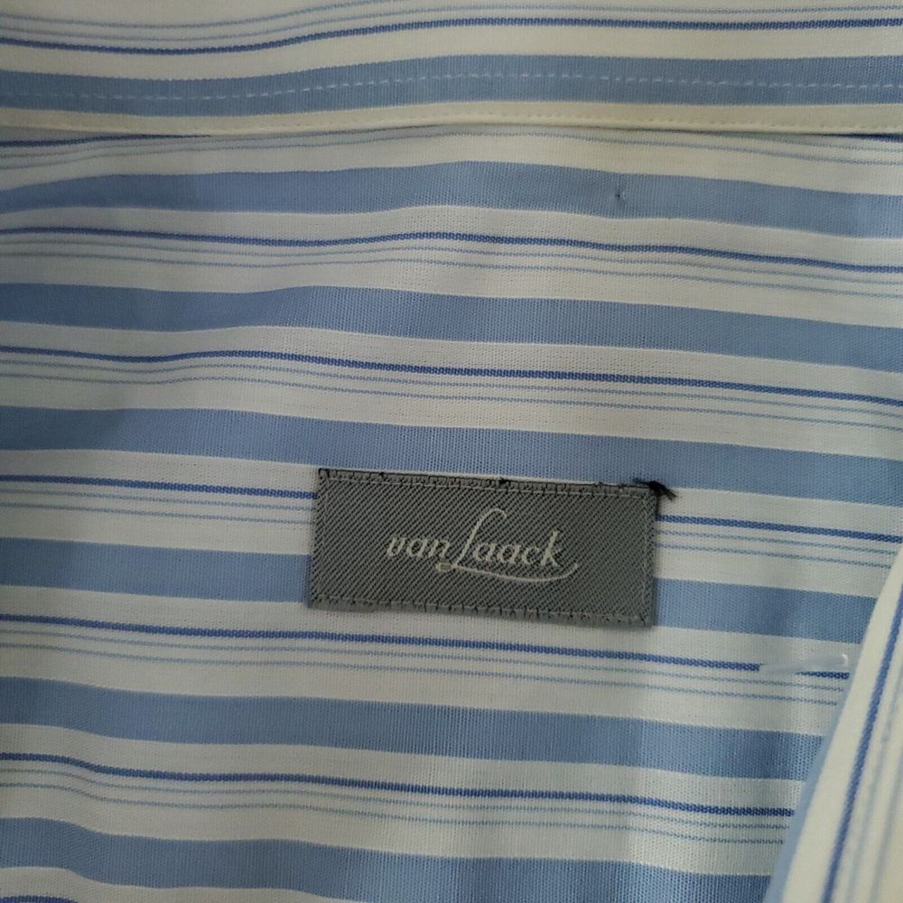 Van Laack Royal Button Down Shirt Mens Medium Blue Casual Dress Short Sleeve M - Picture 10 of 13